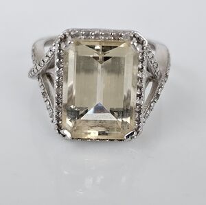 All Natural Lemon Quartz Ring Sterling Silver Size 7!